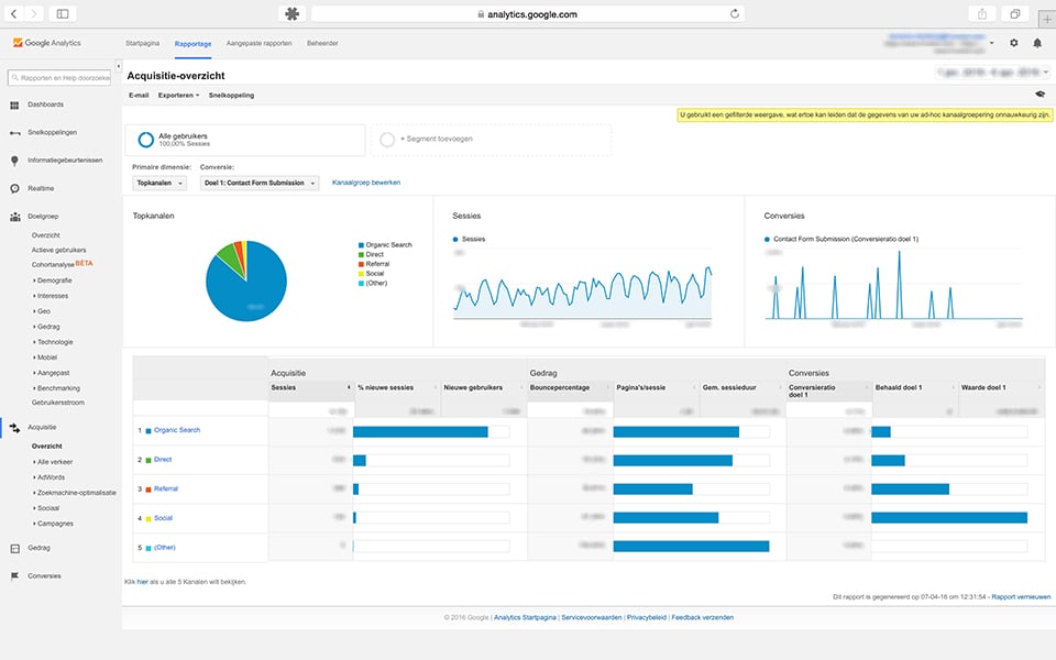 google analytics instellen